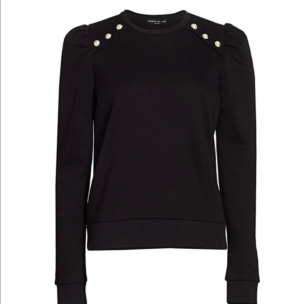 Generation love black sweatshirt with pearl detail - Picture 2 of 5